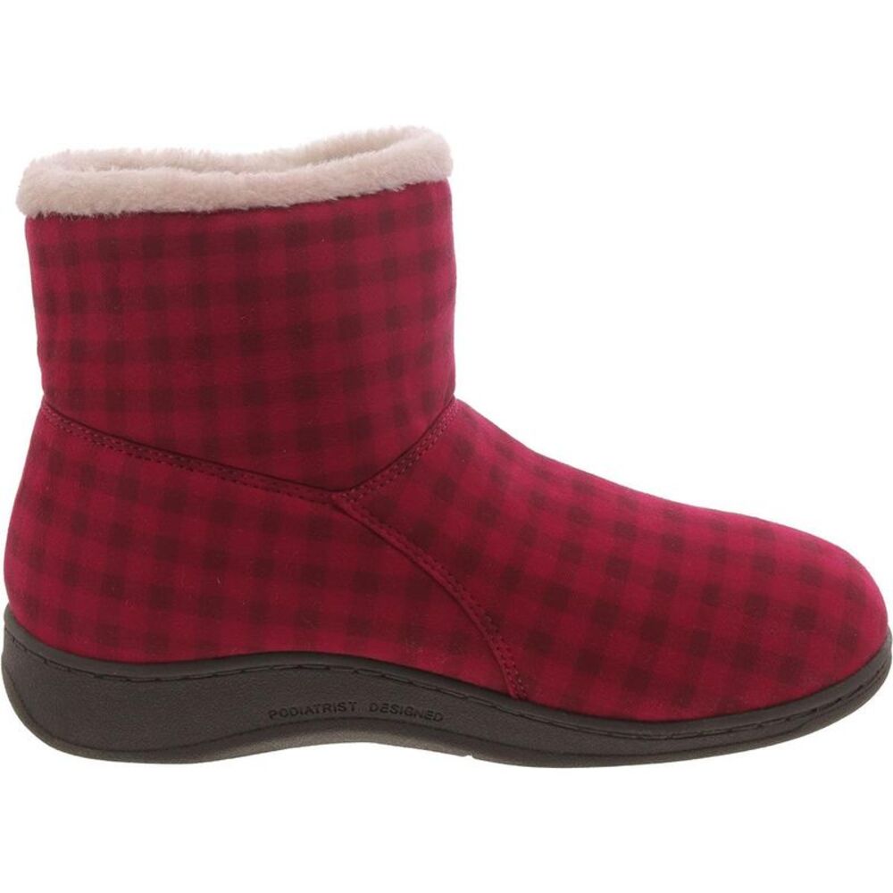 Vionic Red Plaid Ankle Boots - Picture 2 of 3